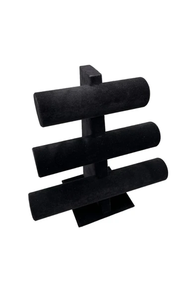 Süet Kumaş Siyah Renk Üçlü 30/26 Cm Kademeli Bileklik-saat Sergileme Standı ürün görseli