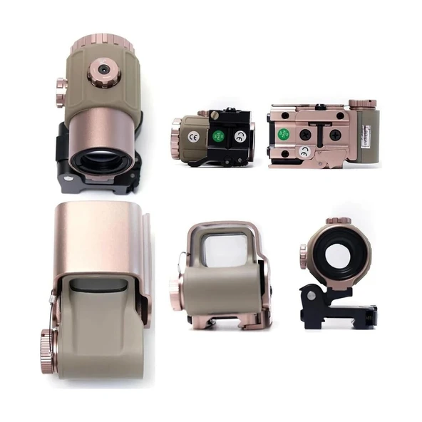 Nikula 558-G43 XPS2 Hedef İşaretleyici Red Dot - Holografik Nişangâh, 5x Büyütmeli Set Çöl Rengi - Resim 3