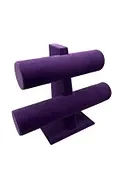 Süet Kaplama Mor Renk 26/18cm Iki Kademeli Saat Bileklik Sergileme Standı ürün görseli