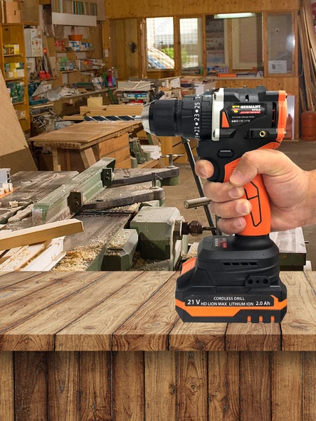 Germany Style MS8006 21v Çift Akülü Vidalama Çelik Mandren Kömürsüz Motor Darbeli Şarjlı Matkap - 3