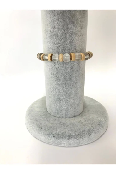Süet Kumaş Gri Renk Bileklik - Saat Sergileme Standı - Resim 2