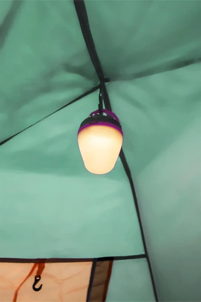 6’lı KAMP SETİ-Kafa Lambası, Çadır Işığı, Çelik Kupa, Çadır Kazığı, Kamp Halatı, Karabina Askıları - 3