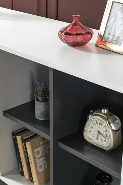 Evmo Home 4612 Şile Metal Ayaklı Metal Kulplu Konsol 160 LIK - Yemek Odası - Salon Odası Beyaz - 8