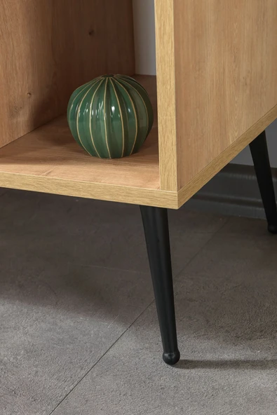 Evmo Home 4108 Şile Metal Ayaklı Metal Kulplu 100 Cm Konsol - Tv Ünitesi - Yemek Odası - Kahve Köşesi Safir - 7
