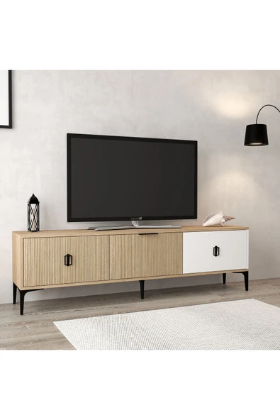 Evmo Home 3802 Neva TV Ünitesi 180 Cm Kapaklı Yunus - Beyaz - Sepet - 4