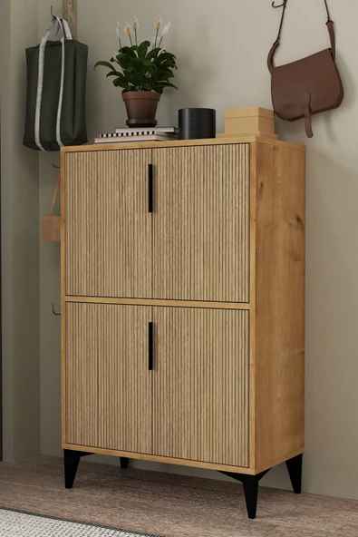 Evmo Home 1405 Ada Ayakkabılık 4 Raflı 4 Kapaklı Çok Amaçlı Dolap Kiler Yunus Safir - 4