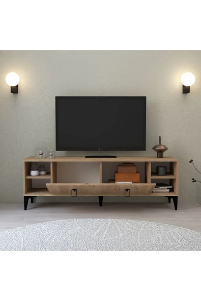 Evmo Home 3507 Deren TV Ünitesi 150 Cm Raflı Kapaklı Sepet - 3
