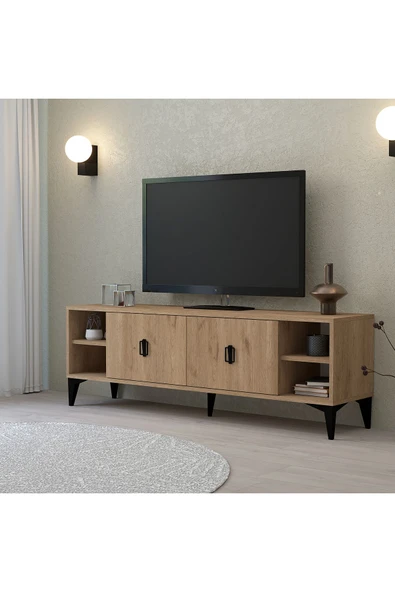 Evmo Home 3507 Deren TV Ünitesi 150 Cm Raflı Kapaklı Sepet - 2