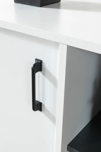 Evmo Home 4112 Şile Metal Ayaklı Metal Kulplu 100 Cm Konsol - Tv Ünitesi - Yemek Odası - Kahve Köşesi - 6