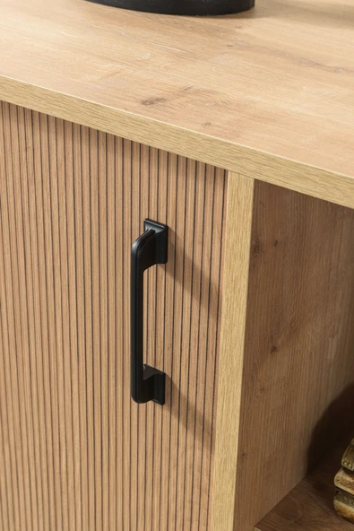 Evmo Home 4110 Şile Metal Ayaklı Metal Kulplu 100 Cm Konsol - Tv Ünitesi - Yemek Odası Yunus - Safir - 6