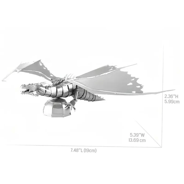 DIY 3D Metal Puzzle Bulmaca Ejderha Model Seti 14+ yaş üstü Hediyelik model - Resim 3