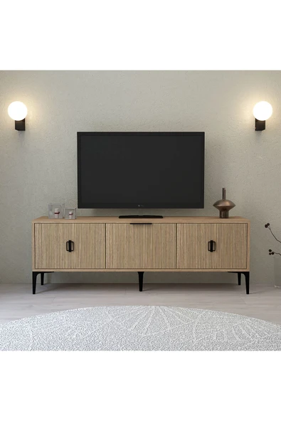 Evmo Home 3503 Neva TV Ünitesi 150 Cm 3 Kapaklı Yunus - Sepet - 1