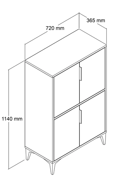 Evmo Home 1405 Ada Ayakkabılık 4 Raflı 4 Kapaklı Çok Amaçlı Dolap Kiler Yunus Safir - 5