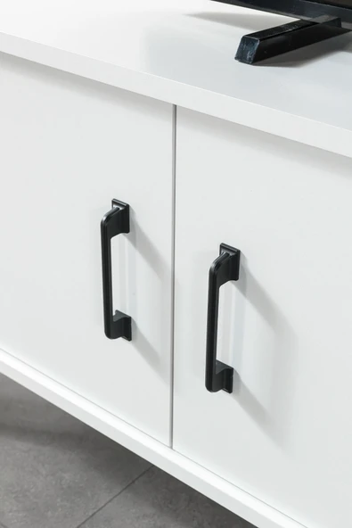 Evmo Home 3612 Şile Metal Ayaklı Metal Kulplu 160 Cm Tv Ünitesi - Beyaz - 5