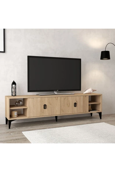 Evmo Home 3807 Deren TV Ünitesi 180 Cm 2 Kapaklı Raflı Sepet - 4