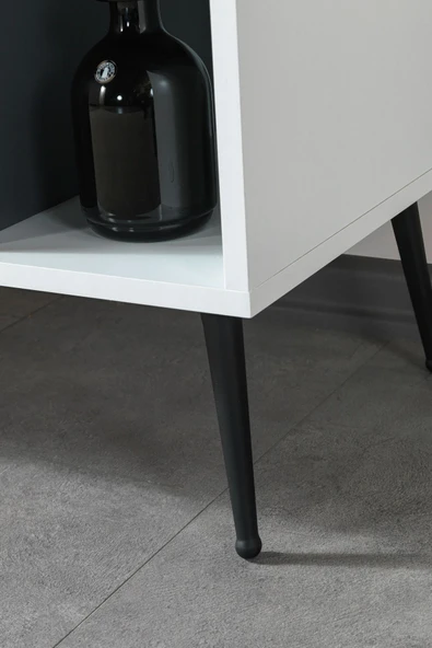 Evmo Home 4112 Şile Metal Ayaklı Metal Kulplu 100 Cm Konsol - Tv Ünitesi - Yemek Odası - Kahve Köşesi - 7