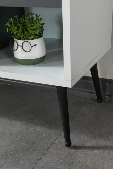 Evmo Home 3612 Şile Metal Ayaklı Metal Kulplu 160 Cm Tv Ünitesi - Beyaz - 6