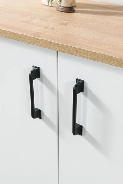 Evmo Home 4611 Şile Metal Ayaklı Metal Kulplu 160 Cm Konsol - Yemek Odası Beyaz - Safir - 6