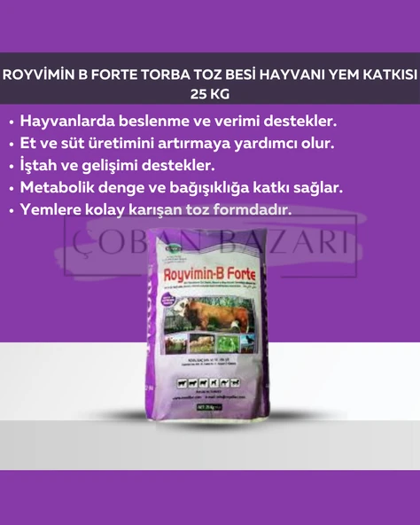Royal Royvimin B Forte Torba Toz Besi Hayvanı Yem Katkısı 25 Kg ürün görseli