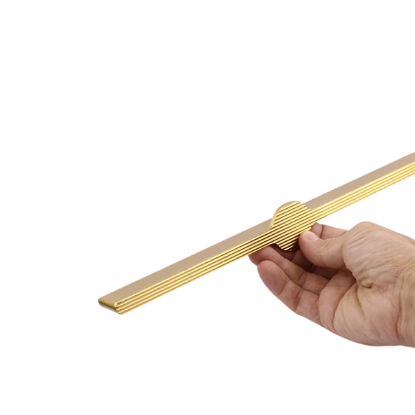 Saral Çizgili Mat Altın Metal Kulp 320 mm 32 cm Mobilya Çekmece Mutfak Dolabı Dolap Kapak Kulplar - Resim 5