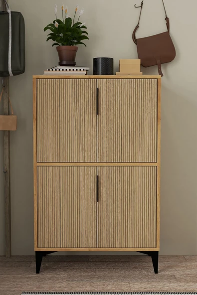 Evmo Home 1405 Ada Ayakkabılık 4 Raflı 4 Kapaklı Çok Amaçlı Dolap Kiler Yunus Safir - 2