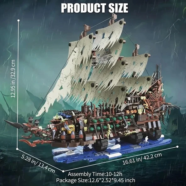 Korsan Gemisi Yapı Blokları Seti 2159 Parça Klasik Minyatür Model Kiti Yetişkinler İçin Mükemmel Hediye - Resim 5