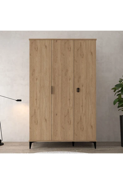 Evmo Home 6301 Neva 3 Kapılı 200 Cm Gizli Çekmeceli Gardırop , Elbise Dolabı , Genç Odası Sepet - 2