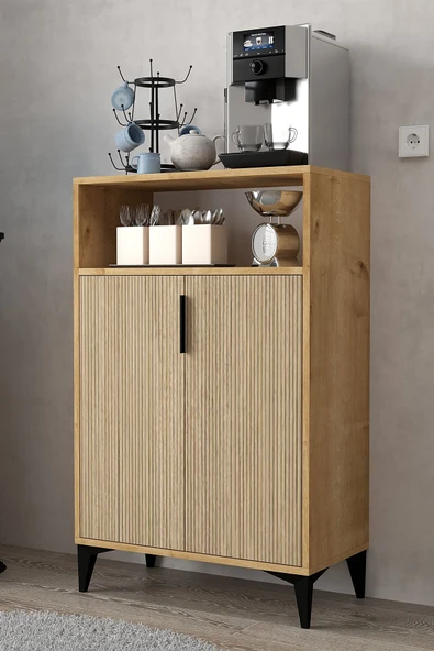 Evmo Home 1205 Ada Çok Amaçlı Dolap , Kahve Köşesi , Kiler Dolabı , Mutfak Standı 2 Kapılı , Yunus - Safir - 4