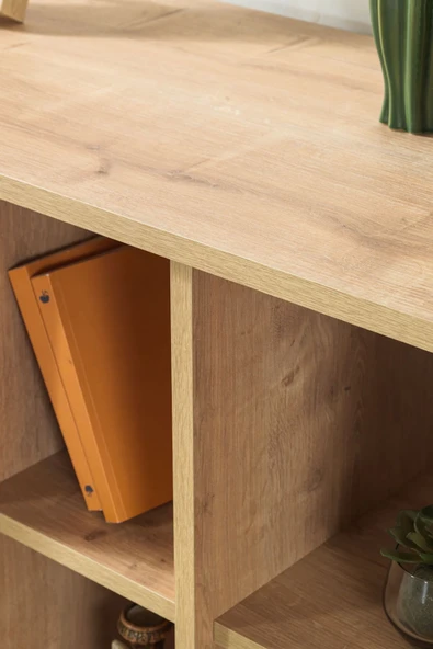 Evmo Home 4108 Şile Metal Ayaklı Metal Kulplu 100 Cm Konsol - Tv Ünitesi - Yemek Odası - Kahve Köşesi Safir - 8
