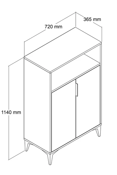 Evmo Home 1205 Ada Ayakkabılık 4 Raflı 2 Kapaklı Çok Amaçlı Dolap Yunus Safir - 5