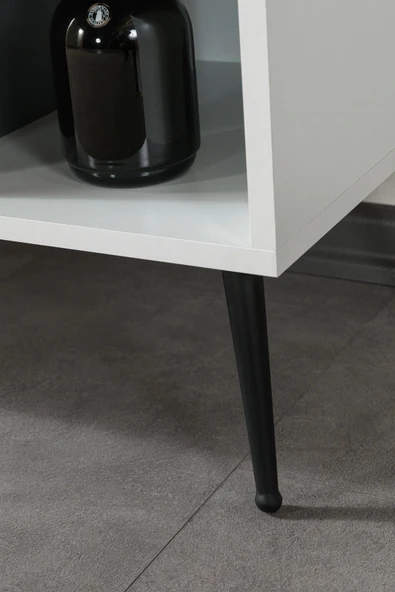 Evmo Home 4612 Şile Metal Ayaklı Metal Kulplu Konsol 160 LIK - Yemek Odası - Salon Odası Beyaz - 7