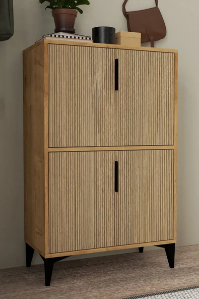 Evmo Home 1405 Ada Ayakkabılık 4 Raflı 4 Kapaklı Çok Amaçlı Dolap Kiler Yunus Safir