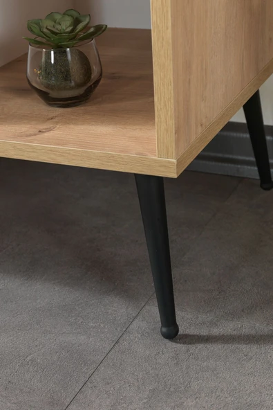 Evmo Home 4611 Şile Metal Ayaklı Metal Kulplu 160 Cm Konsol - Yemek Odası Beyaz - Safir - 7