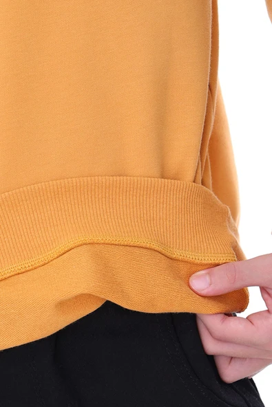 Oversize Unisex Basic Düz Siyah Renk %100 Pamuk Sweatshirt (2-11 Yaş) - 4