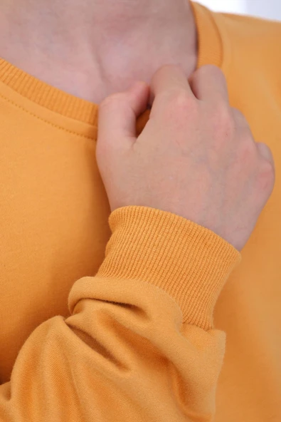 Oversize Unisex Basic Düz Siyah Renk %100 Pamuk Sweatshirt (2-11 Yaş) - 5