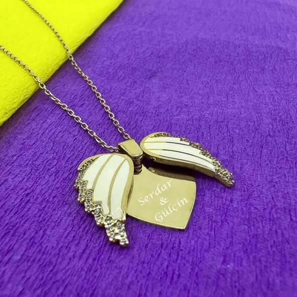 Gümüş Rose Kalpli İsimli Bayan Kolye - Resim 3