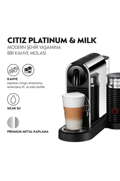 Nespresso D145 Citiz Platinum Bundle Kapsüllü Kahve Makinesi - 2