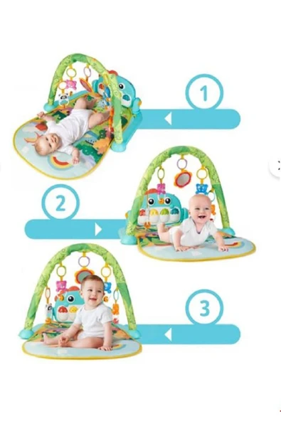 Babycim 0643 Piyanolu Dinazor Oyun Halısı Aktivite Oyun - 4