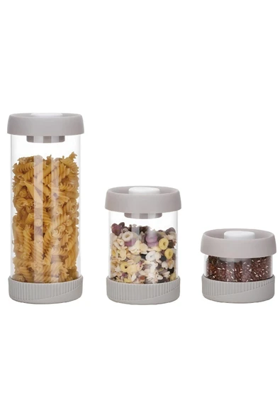 Vip Ahmet Yuvarlak Vakumlu Cam Saklama Kabı Seti, 3'lü Set (450 Ml+840 Ml+1500 Ml) ürün görseli