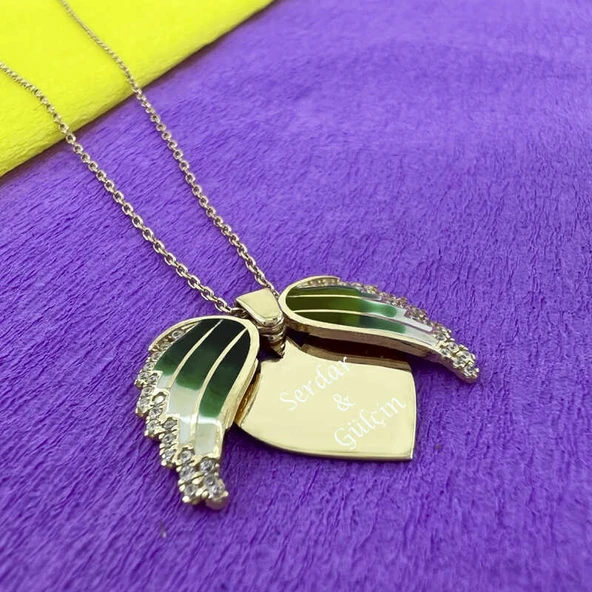 Gümüş Rose Kalpli İsimli Bayan Kolye - Resim 3