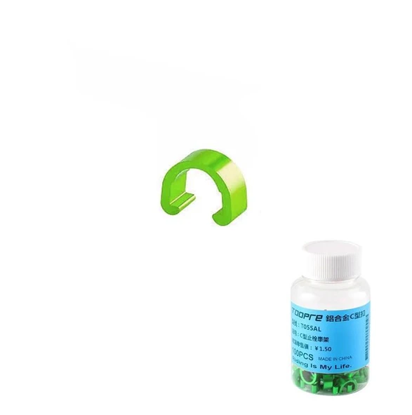 Bisiklet Kablo/Hortum Klipsi - TOOPRE, C-Klips, Alüminyum, Yeşil, 10'lu Bisiklet Kablo Kelepçesi ürün görseli