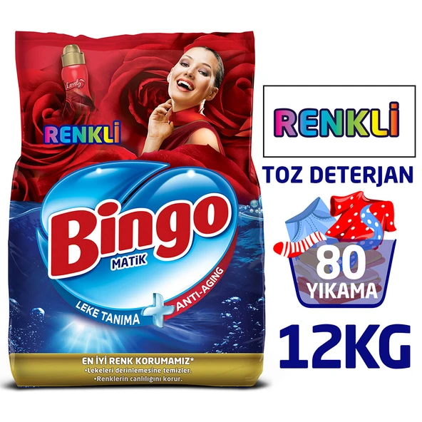 Bingo Matik Toz Çamaşır Deterjanı 6 kg Renkli 2'li