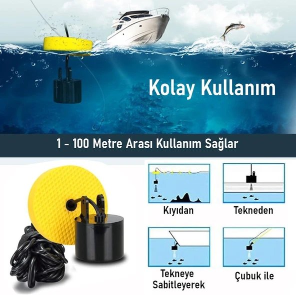 Valkyrie Taşınabilir Balık Bulucu 0,7-100m Derinlik Sonar - 4