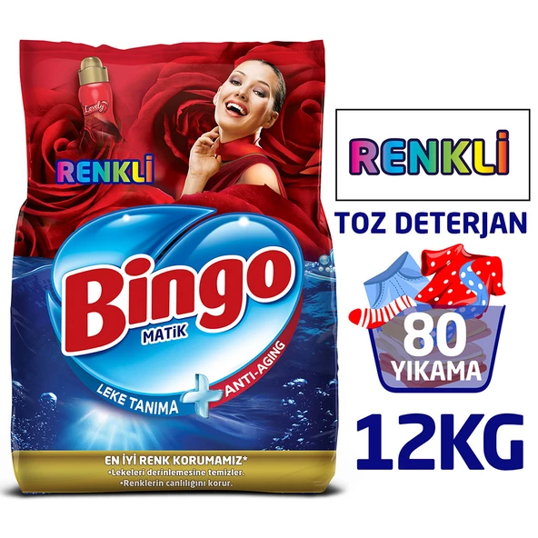 Bingo Matik Toz Çamaşır Deterjanı 6 kg Renkli 2'li