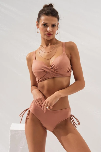 Pierre Cardin 231229 Bronz Sole Kaplı Toplarlayıcı Bikini Takımı - Resim 3