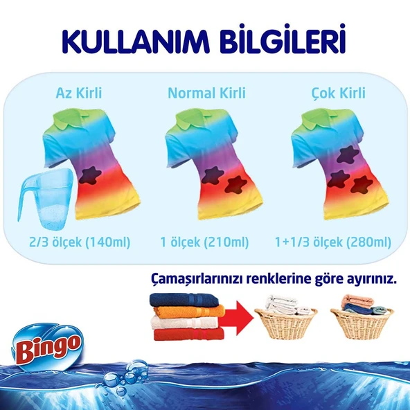 Bingo Matik Toz Çamaşır Deterjanı 6 kg Renkli 2'li - 6