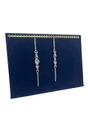 Süet Kumaş Lacivert Renk 24/34 Cm  Enine Tırnaklı Ayaklı Tesbih-kolye-zincir Sergileme Standı - 1