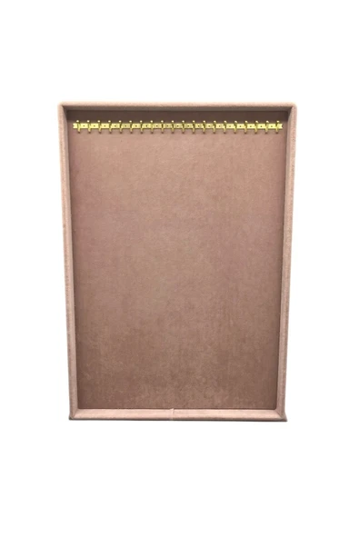 Süet Kumaş Tırnaklı Pembe Renk 34/24 Cm Ayaklı Tesbih Takı Stand - 2