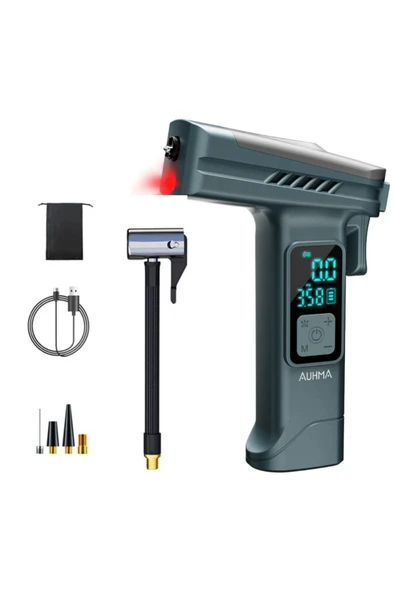 Auhma A7733 Taşınabilir Kompresörlü Hava Pompası 4000mAh|150 PSI | Dijital LCD Ekranlı