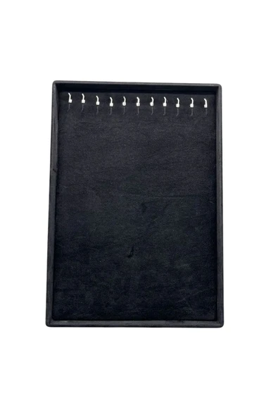 Süet Kumaş Siyah Renk 34/24 Cm Ayaklı Kolye Sergileme Standı - 2